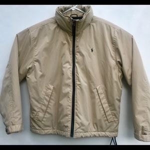VTG Polo Ralph Lauren Fleece Lined Jacket Sz L Tan